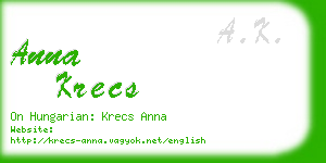 anna krecs business card